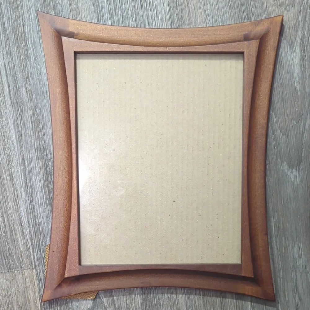 Vintage Brown 13×10 Wood Curved Elegant Brown Wooden Picture Frame